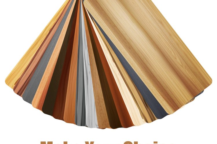 Wooden texture color palette composition with bunch of test wood plates for selection of decorative patterns vector illustration